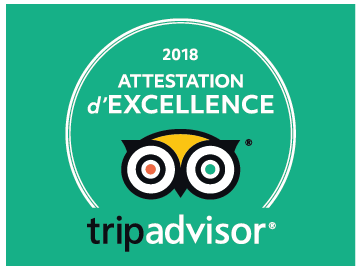 Attestation d’Excellence 2018 sur TripAdvisor